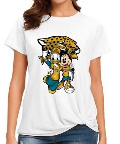 T Shirt Women DSBN229 Minnie And Daisy Duck Fans Jacksonville Jaguars T Shirt