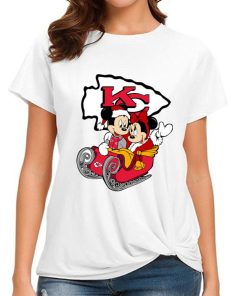 T Shirt Women DSBN242 Mickey Minnie Santa Ride Sleigh Christmas Kansas City Chiefs T Shirt
