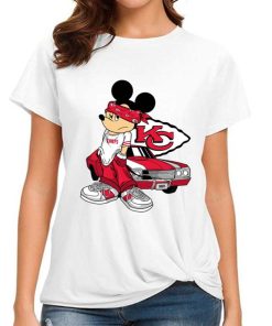 T Shirt Women DSBN247 Mickey Gangster And Car Kansas City Chiefs T Shirt