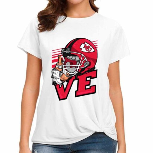 T Shirt Women DSBN252 Love Sign Kansas City Chiefs T Shirt