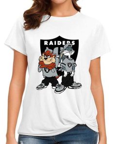 T Shirt Women DSBN258 Looney Tunes Bugs And Taz Las Vegas Raiders T Shirt