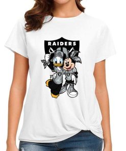 T Shirt Women DSBN260 Minnie And Daisy Duck Fans Las Vegas Raiders T Shirt