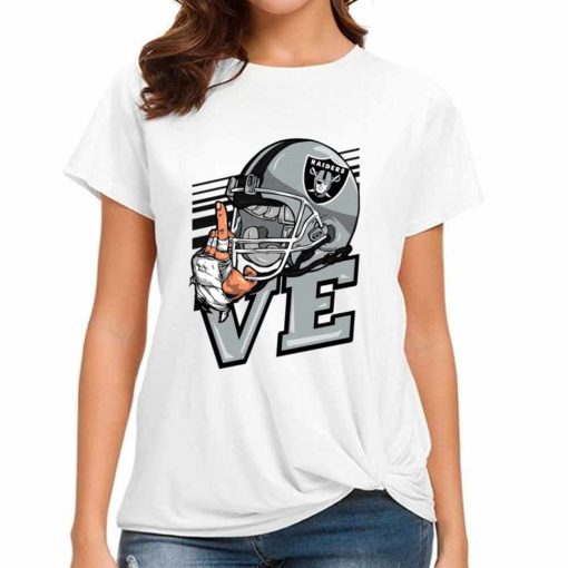 T Shirt Women DSBN268 Love Sign Las Vegas Raiders T Shirt