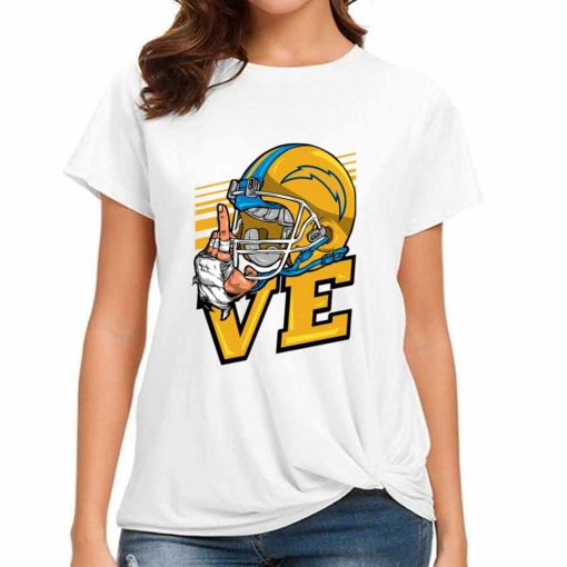 T Shirt Women DSBN274 Love Sign Los Angeles Chargers T Shirt