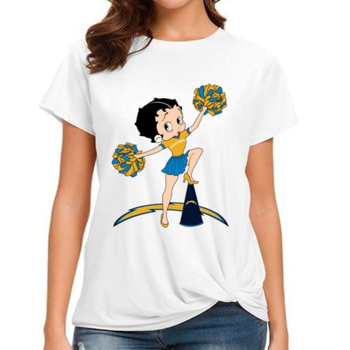 T Shirt Women DSBN275 Betty Boop Halftime Dance Los Angeles Chargers T Shirt
