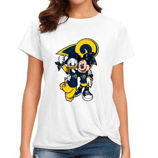T Shirt Women DSBN292 Minnie And Daisy Duck Fans Los Angeles Rams T Shirt