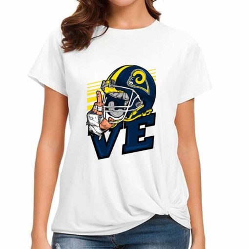 T Shirt Women DSBN294 Love Sign Los Angeles Rams T Shirt