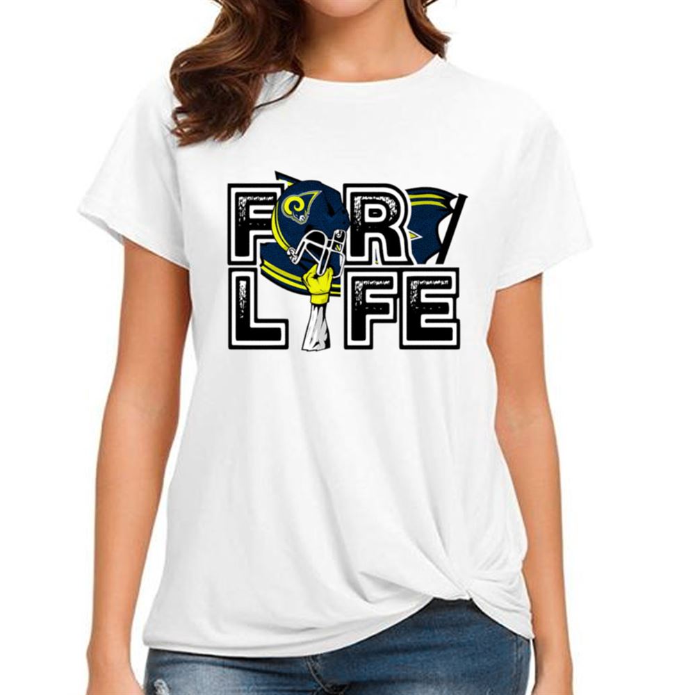 For Life Helmet Flag Los Angeles Rams T-Shirt