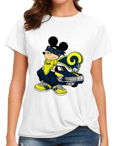T Shirt Women DSBN301 Mickey Gangster And Car Los Angeles Rams T Shirt