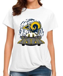 T Shirt Women DSBN302 Rick Morty In Spaceship Los Angeles Rams T Shirt