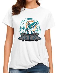 T Shirt Women DSBN314 Rick Morty In Spaceship Miami Dolphins T Shirt
