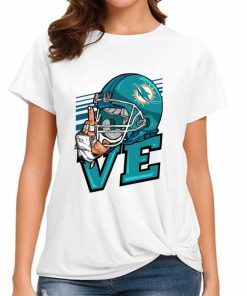 T Shirt Women DSBN317 Love Sign Miami Dolphins T Shirt