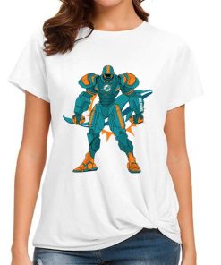 T Shirt Women DSBN318 Transformer Robot Miami Dolphins T Shirt