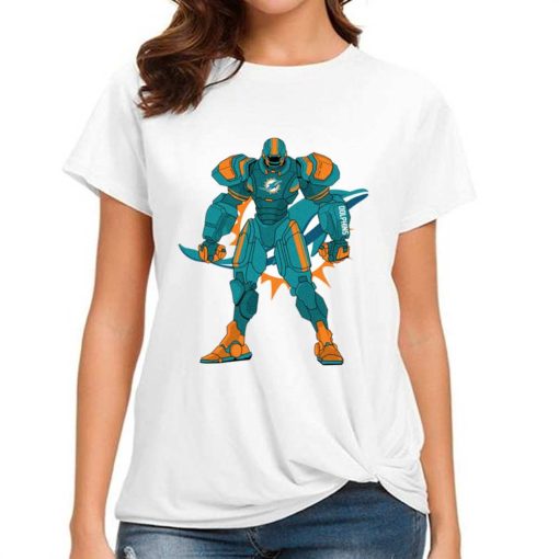 T Shirt Women DSBN318 Transformer Robot Miami Dolphins T Shirt