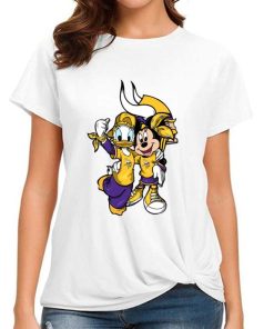 T Shirt Women DSBN324 Minnie And Daisy Duck Fans Minnesota Vikings T Shirt