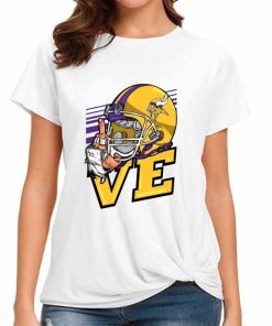 T Shirt Women DSBN326 Love Sign Minnesota Vikings T Shirt