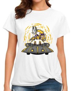 T Shirt Women DSBN329 Rick Morty In Spaceship Minnesota Vikings T Shirt