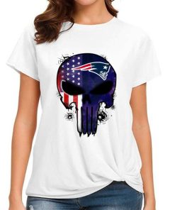 T Shirt Women DSBN340 Punisher Skull New England Patriots T Shirt