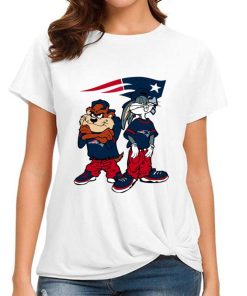 T Shirt Women DSBN341 Looney Tunes Bugs And Taz New England Patriots T Shirt