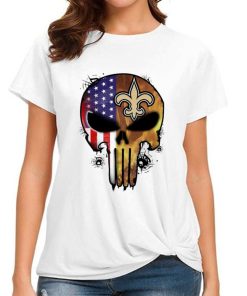 T Shirt Women DSBN363 Punisher Skull New Orleans Saints T Shirt