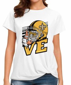 T Shirt Women DSBN367 Love Sign New Orleans Saints T Shirt