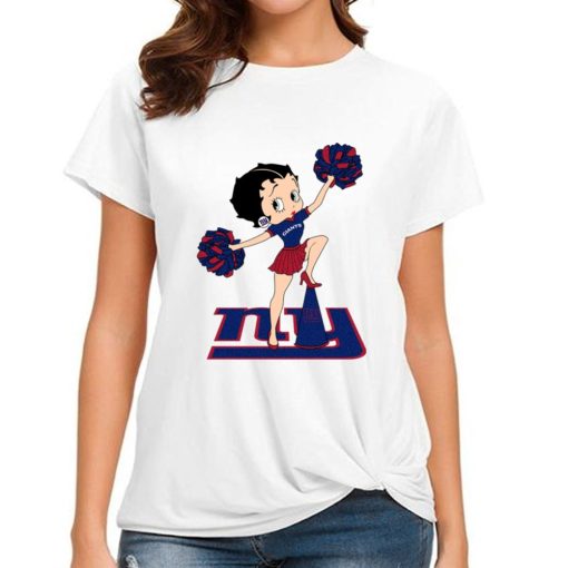 T Shirt Women DSBN370 Betty Boop Halftime Dance New York Giants T Shirt