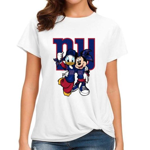 T Shirt Women DSBN376 Minnie And Daisy Duck Fans New York Giants T Shirt