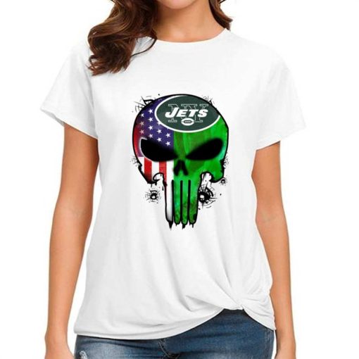 T Shirt Women DSBN391 Punisher Skull New York Jets T Shirt