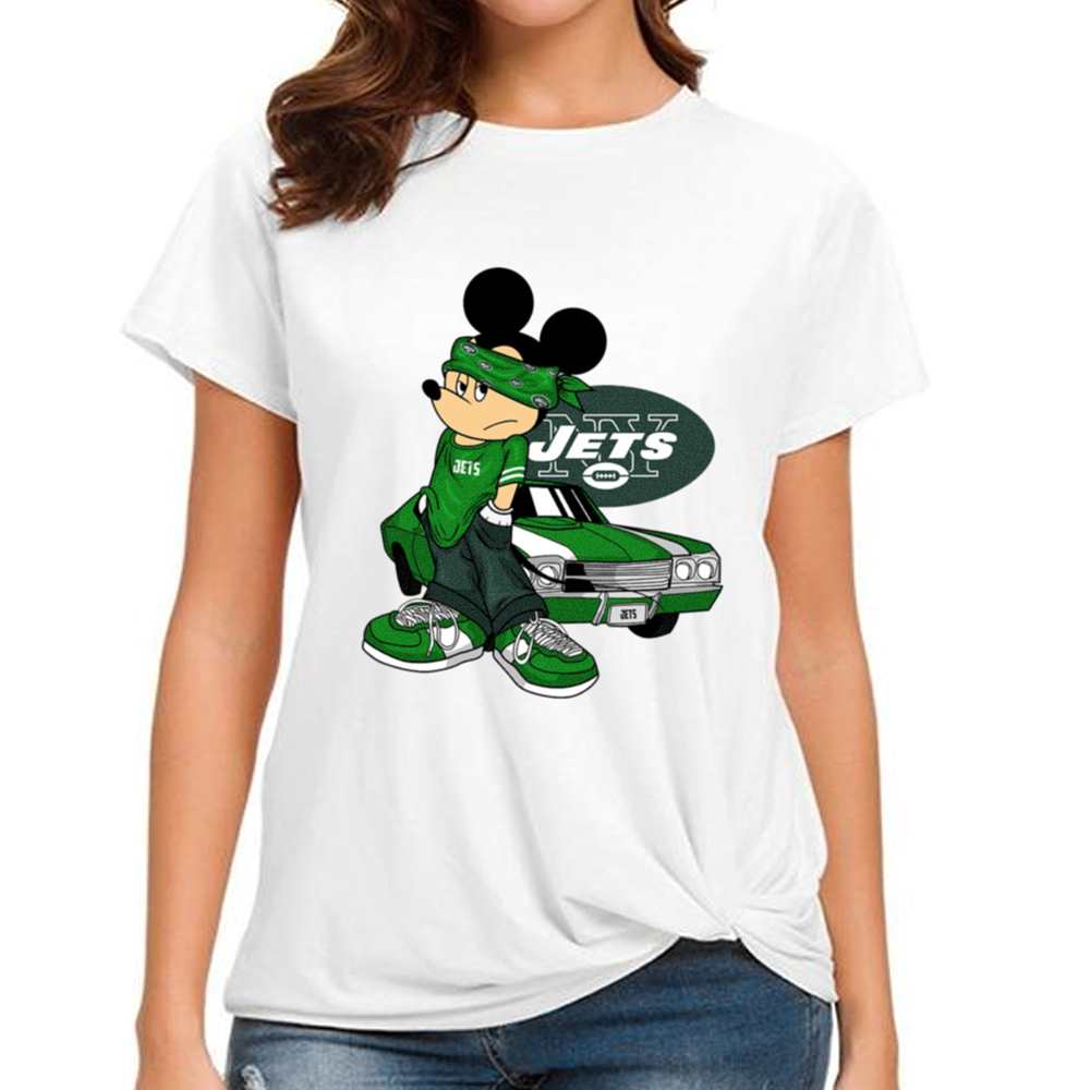 Mickey Gangster And Car New York Jets T-Shirt