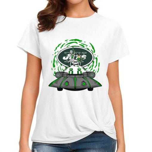 T Shirt Women DSBN400 Rick Morty In Spaceship New York Jets T Shirt
