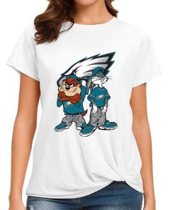 T Shirt Women DSBN404 Looney Tunes Bugs And Taz Philadelphia Eagles T Shirt