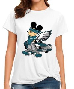 T Shirt Women DSBN416 Mickey Gangster And Car Philadelphia Eagles T Shirt