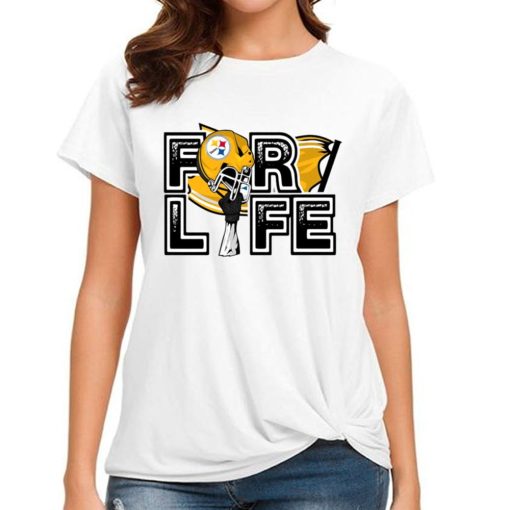 T Shirt Women DSBN422 For Life Helmet Flag Pittsburgh Steelers T Shirt