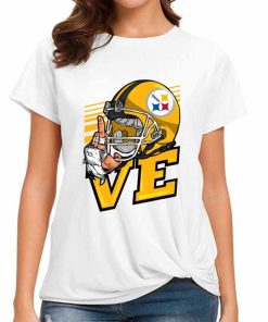T Shirt Women DSBN426 Love Sign Pittsburgh Steelers T Shirt