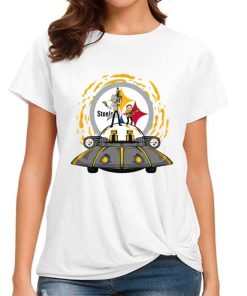 T Shirt Women DSBN430 Rick Morty In Spaceship Pittsburgh Steelers T Shirt