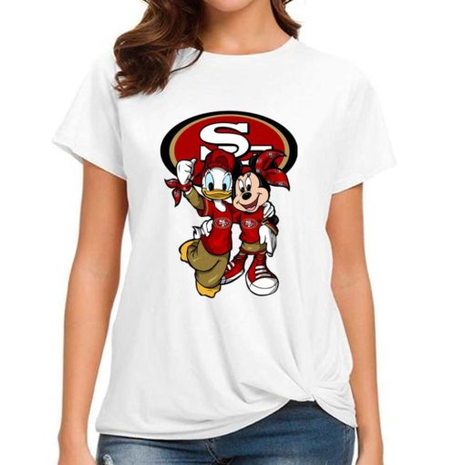 T Shirt Women DSBN438 Minnie And Daisy Duck Fans San Francisco 49Ers T Shirt