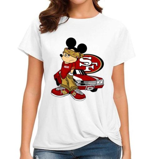 T Shirt Women DSBN445 Mickey Gangster And Car San Francisco 49Ers T Shirt