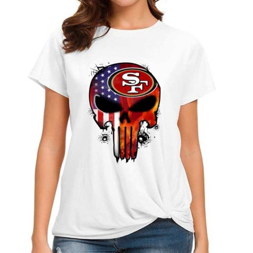 T Shirt Women DSBN446 Punisher Skull San Francisco 49Ers T Shirt
