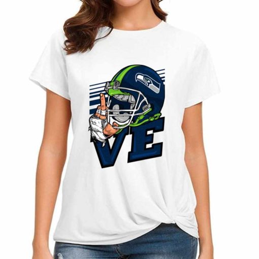 T Shirt Women DSBN463 Love Sign Seattle Seahawks T Shirt