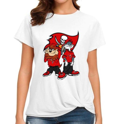 T Shirt Women DSBN474 Looney Tunes Bugs And Taz Tampa Bay Buccaneers T Shirt