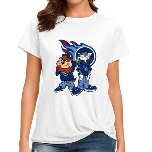 T Shirt Women DSBN485 Looney Tunes Bugs And Taz Tennessee Titans T Shirt