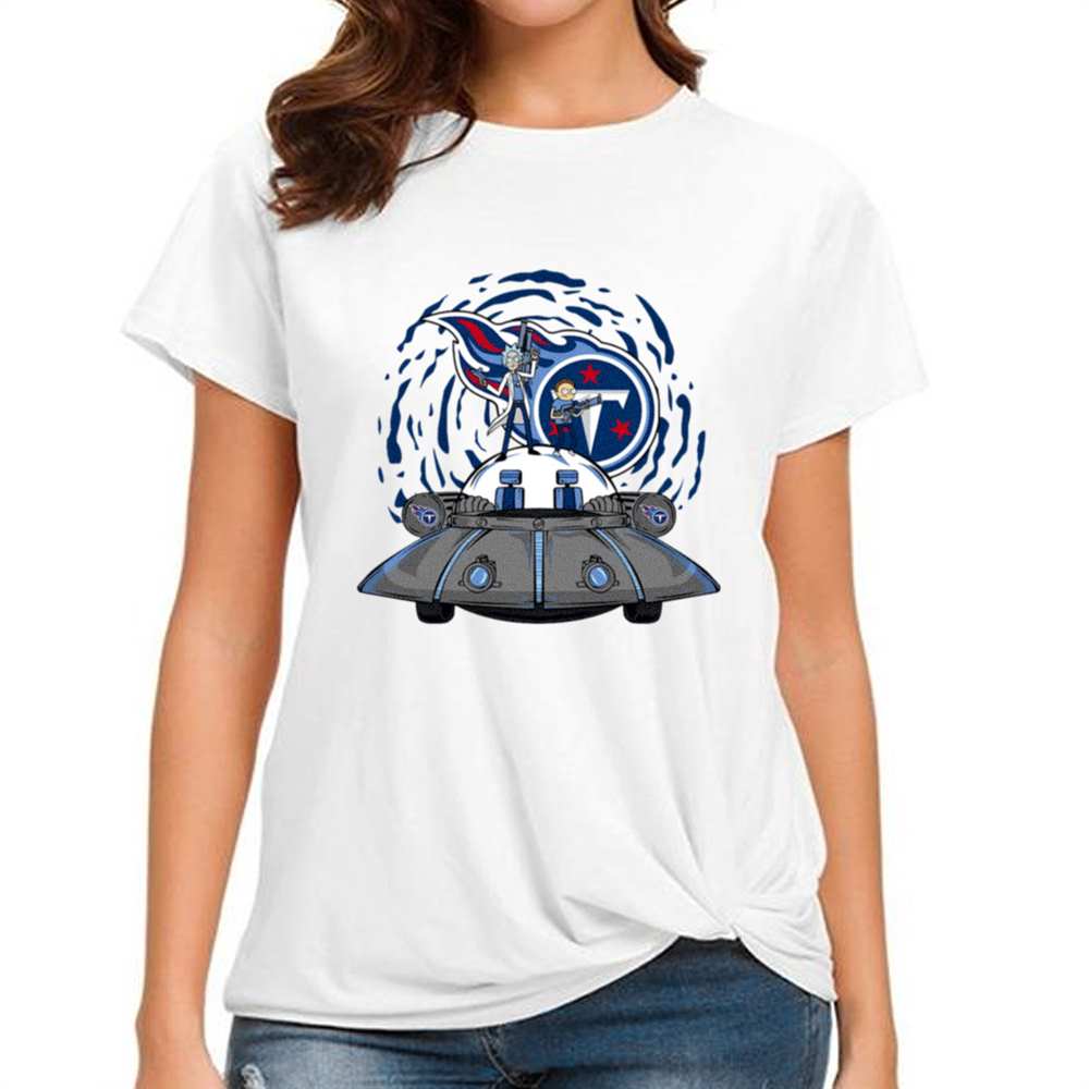 Rick Morty In Spaceship Tennessee Titans T-Shirt