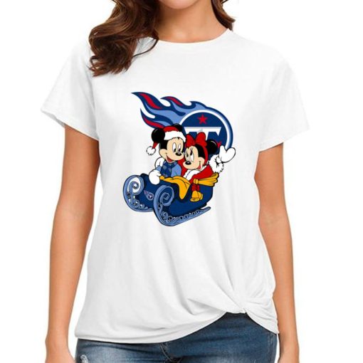 T Shirt Women DSBN490 Mickey Minnie Santa Ride Sleigh Christmas Tennessee Titans T Shirt