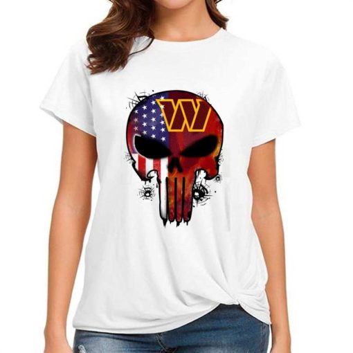 T Shirt Women DSBN502 Punisher Skull Washington Commanders T Shirt