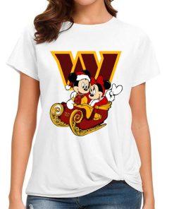 T Shirt Women DSBN507 Mickey Minnie Santa Ride Sleigh Christmas Washington Commanders T Shirt