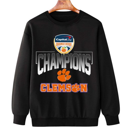 T Sweatshirt Hanging Clemson Tigers Capital One Orange Bowl Champions T Shirt
