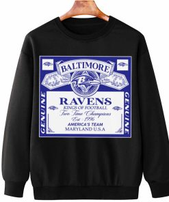 T Sweatshirt Hanging DSBEER03 Kings Of Football Funny Budweiser Genuine Baltimore Ravens T Shirt