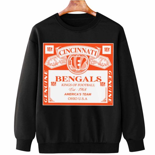 T Sweatshirt Hanging DSBEER07 Kings Of Football Funny Budweiser Genuine Cincinnati Bengals T Shirt