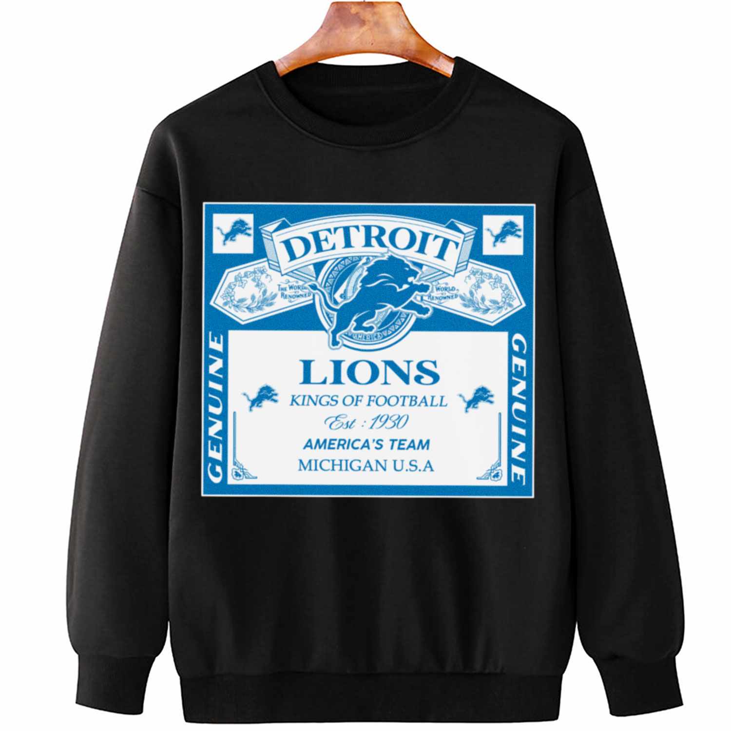 Kings Of Football Funny Budweiser Genuine Detroit Lions T-Shirt