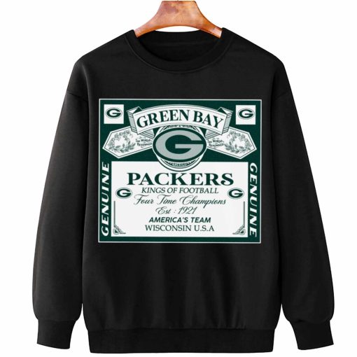T Sweatshirt Hanging DSBEER12 Kings Of Football Funny Budweiser Genuine Green Bay Packers T Shirt